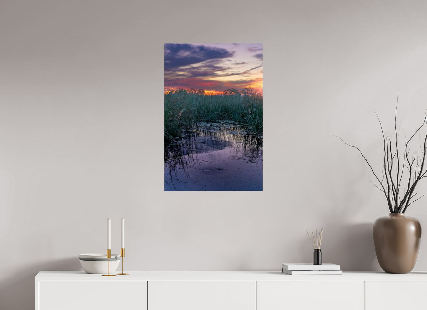 Sunset Through the Reeds | Fine Art Nature Photography Print