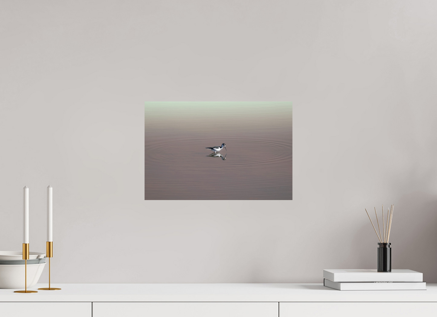 Black-necked Stilt | Reflection in Still Water | Fine Art Wildlife Photography Print